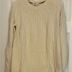 Boden Ivory Cable Knit Sweater